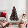 vidaXL Albero di Natale con 150 LED con supporto Nero 120 cm PVC
