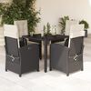 vidaXL Set da Pranzo da Giardino 5 pz Nero con Cuscini in Polyrattan