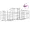 vidaXL Cesti Gabbioni ad Arco 12 pz 200x50x60/80 cm Ferro Zincato
