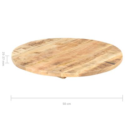 vidaXL Piano Tavolo in Legno Massello di Mango Rotondo 25-27 mm 50 cm