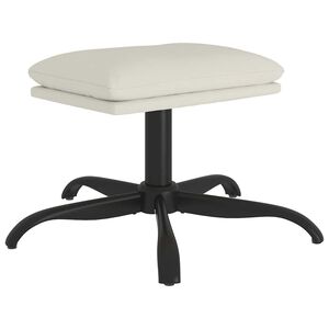 vidaXL Poggiapiedi Bianco Crema 60x60x36 cm in Velluto