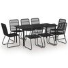vidaXL Set da Pranzo da Giardino 9 pz in Polyrattan e Vetro
