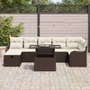 vidaXL Set Divano da Giardino con cuscino 8 pcs Marrone Poly Rattan