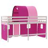 vidaXL Letto a Soppalco con Tunnel Bambini Rosa 90x200cm Massello Pino