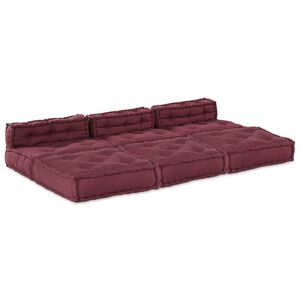 vidaXL Unit&agrave; di Divano Modulare Tessuto Bordeaux 210 x 140 x 56 cm