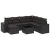 vidaXL Set Divani da Giardino con Cuscini 8 pz Nero in Polyrattan