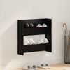 vidaXL Mobile per scarpe Rovere Nero 60 x 18 x 60 cm Legno multistrato