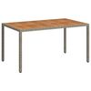 vidaXL Tavolo Giardino 150x90x75 cm Polyrattan e Legno d'Acacia Grigio