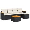 vidaXL Set Divano da Giardino 6 pz con Cuscini Nero in Polyrattan