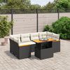vidaXL Set Divani da Giardino con Cuscini 7pz Nero Polyrattan