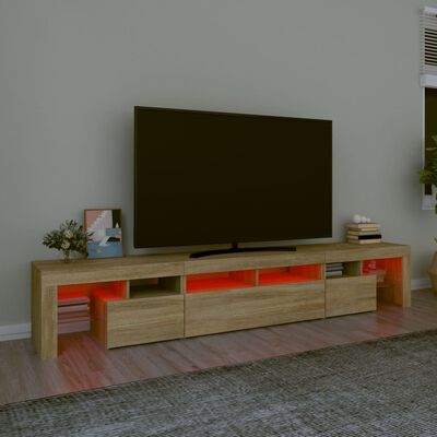 vidaXL Mobile Porta TV con Luci LED Rovere Sonoma 230x36,5x40 cm