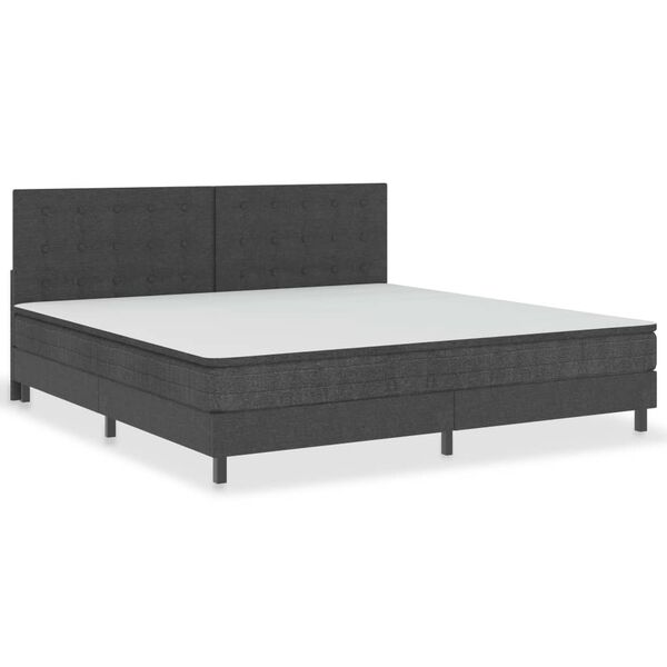 vidaXL Testiera Letto Trapuntata Grigio Scuro in Tessuto 200x200 cm