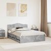 vidaXL Struttura del letto con cassetto Grigio cemento 150 x 200 cm