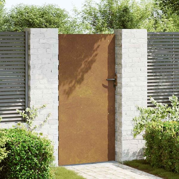 vidaXL Cancello da Giardino 85x200 cm in Acciaio Corten