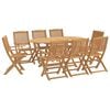 vidaXL Set da Pranzo da Giardino 9 pz Legno Massello di Acacia