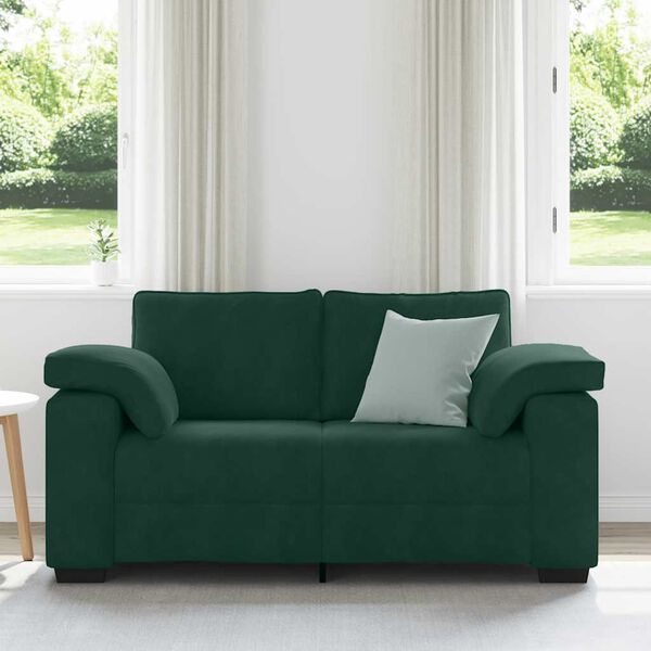 vidaXL Divano Divanetto Verde Scuro 160x77x82 cm Velluto