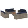vidaXL Set Divani da Giardino 13 pz con Cuscini Grigio in Polyrattan