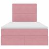 vidaXL Letto con contenitore e materasso Rosa 120 x 200 cm Velluto