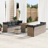 vidaXL Set Divano da Giardino 11 pcs Grigio polyrattan