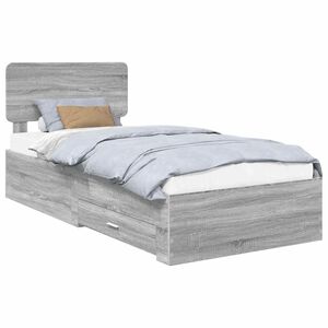 vidaXL Struttura del letto Grigio Sonoma 90 x 190 cm Legno multistrato
