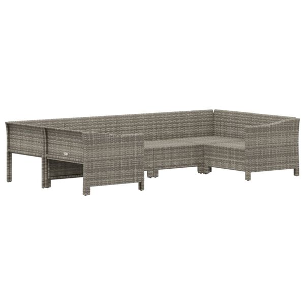 vidaXL Set Divani da Giardino 6 pz con Cuscini in Polyrattan Grigio