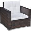 vidaXL Set Divani da Giardino 6 pz con Cuscini in Polyrattan Marrone