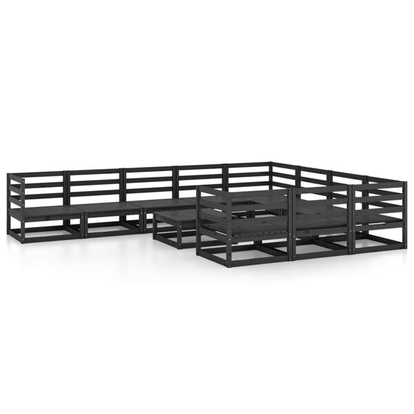 vidaXL Set Divani da Giardino 11 pz in Legno Massello di Pino