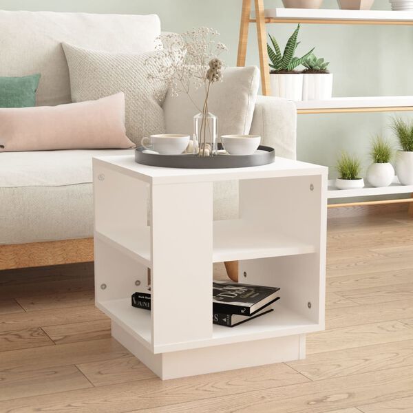 vidaXL Tavolino da Salotto Bianco 40x40x43 cm in Legno Multistrato