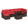 vidaXL Set Divano da Giardino con cuscino 8 pcs Marrone Poly Rattan