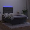 vidaXL Letto a Molle con Materasso e LED Nero 120x190 cm in Velluto
