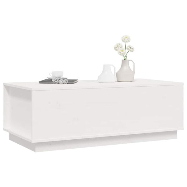 vidaXL Tavolino da Salotto Bianco 100x50x35 cm Legno Massello di Pino