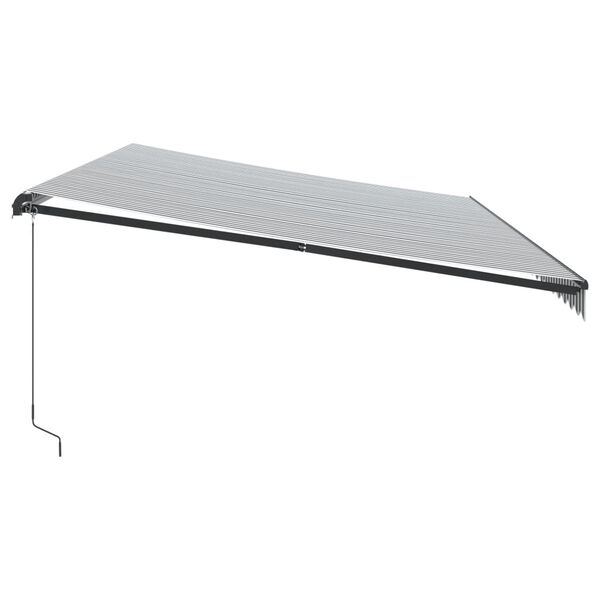 vidaXL Tenda Sole Retrattile Manuale LED Antracite e Bianco 600x350 cm