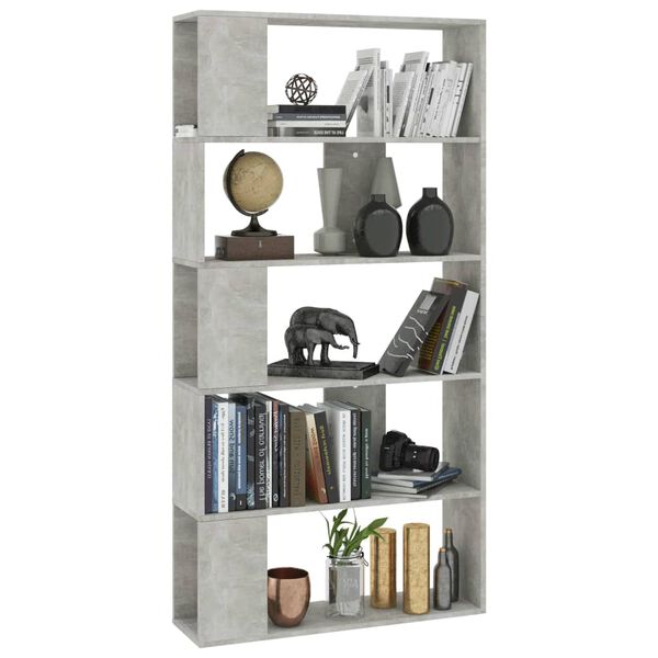 vidaXL Libreria/Divisorio Grigio Cemento 80x24x159cm Legno Ingegnerizzato