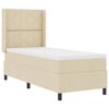 vidaXL Letto a molle con materasso Crema 90 x 190 cm Tessuto