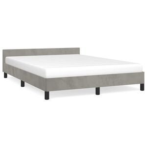 vidaXL Giroletto senza Materasso Grigio Chiaro 140x190 cm Velluto
