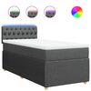vidaXL Giroletto a Molle con Materasso Grigio Scuro 90x200 cm Tessuto