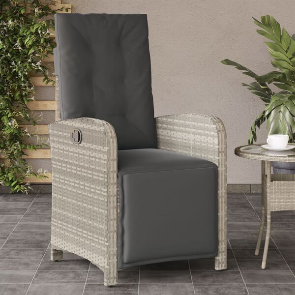 vidaXL Sedie da Giardino Reclinabili 2 pz con Poggiapiedi Polyrattan