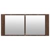 vidaXL Armadietto Specchio con LED da Bagno Rovere Marrone 100x12x45cm
