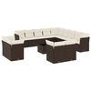 vidaXL Set Divani da Giardino 14pz con Cuscini in Polyrattan Marrone