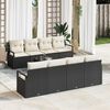 vidaXL Set Divano da Giardino 9 pcs Nero e Crema polyrattan