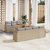 vidaXL Set Divano da Giardino con cuscino 8 pcs beige e grigio chiaro