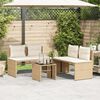vidaXL Set Divano da Giardino 4 pz con Cuscini Beige in Polyrattan
