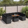 vidaXL Set Divano da Giardino 10 pcs Nero Poly Rattan