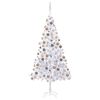 vidaXL Albero di Natale Preilluminato Palline Bianco 210 cm 910 Rami