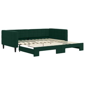 vidaXL Divano Letto con Letto Estraibile Verde Scuro 100x200cm Velluto