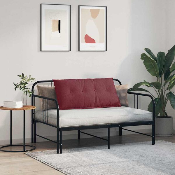 vidaXL Cuscino per Schiena Rosso Vino 100 x 19 x 50 cm Tessuto