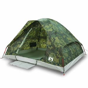 vidaXL Tenda da Campeggio a Cupola 2 Persone Mimetica Impermeabile
