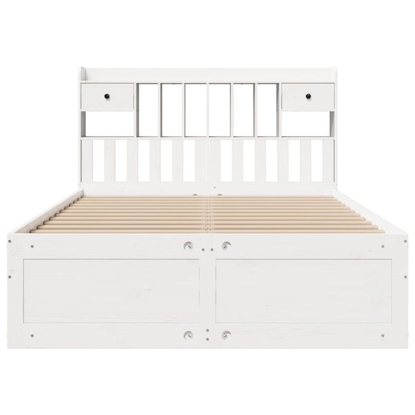 vidaXL Letto Libreria senza Materasso Bianco 140x190 cm Legno di Pino