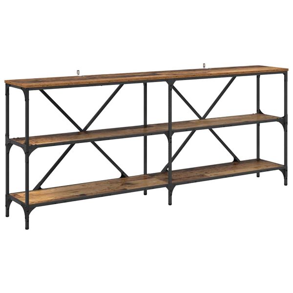 vidaXL Tavolo consolle con lo scaffale Legno vecchio 180 x 30 x 75 cm