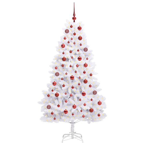 vidaXL Albero di Natale Artificiale con Rami Pieghevoli Bianco 180 cm